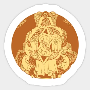Terracotta Circle of Ornament Sticker